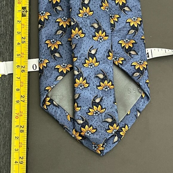 Robert Talbot Best Of Class Blue Floral design 100% Silk Tie - Picture 6 of 6